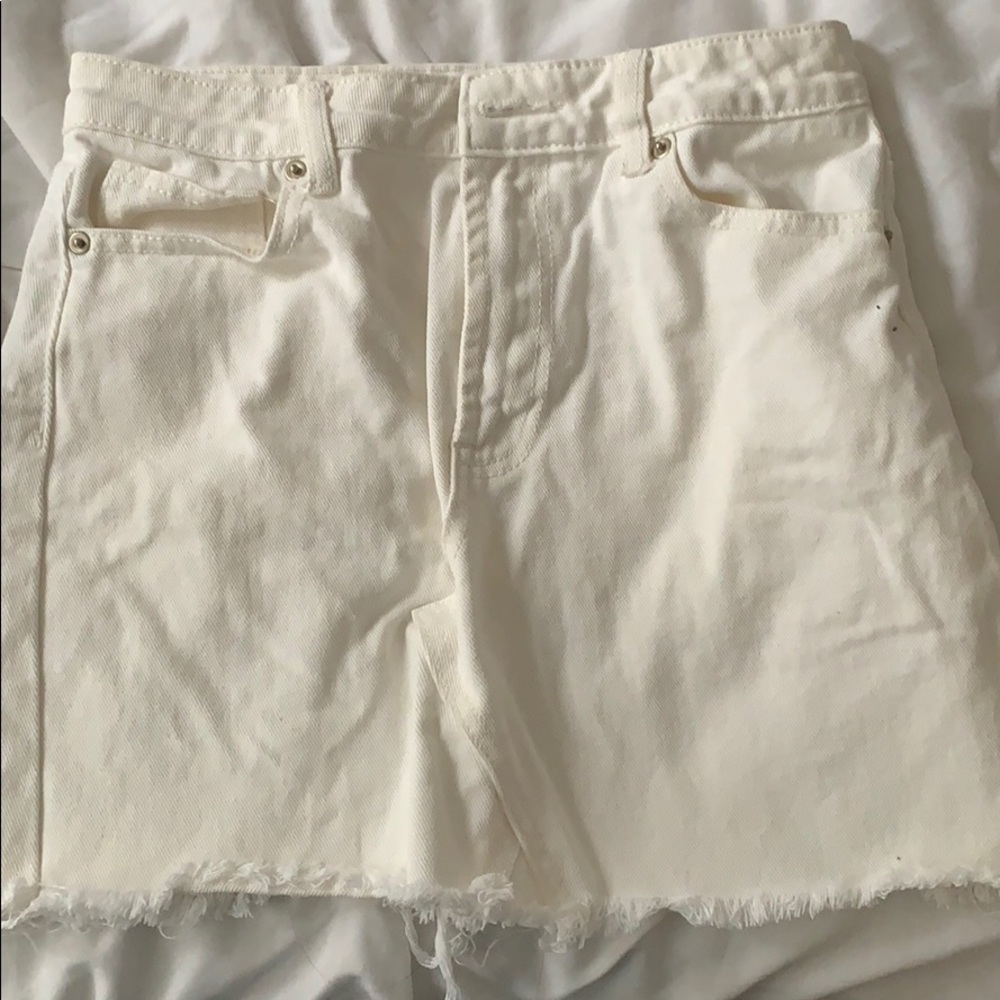 High waisted denim mini skirt